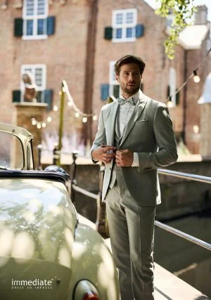 blauw groen grijs pastel pak